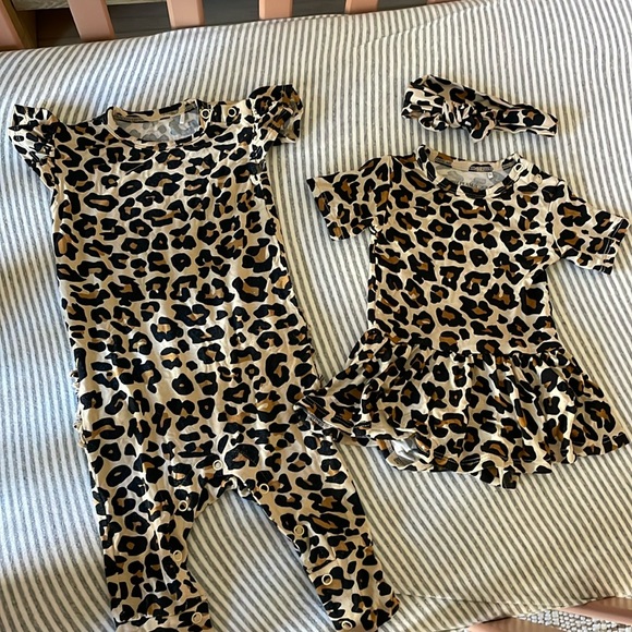 Posh Peanut Leopard dress and jumper - size 3-6 months - Picture 1 of 4